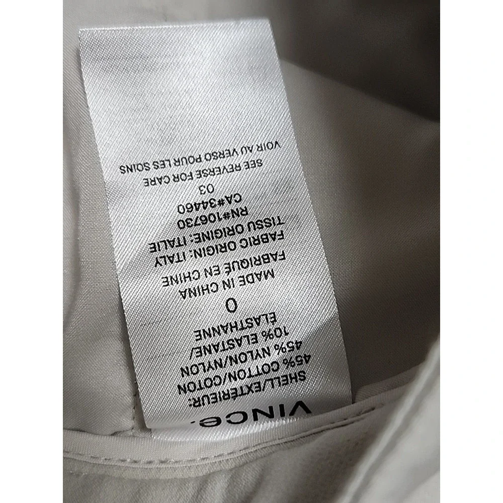 Vince Stitch Front /Back Seam Ponte Stretch Ankle Pant Size 0 Beige